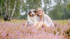 Hundefotos Dresden Australian Shepherd mit Besitzerin